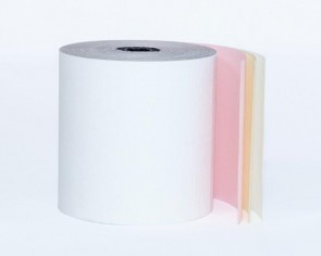 3 Ply Paper Rolls Carbonless White Canary